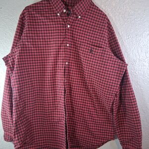 Ralph Lauren Men's Red and Black Checkered Shirt
